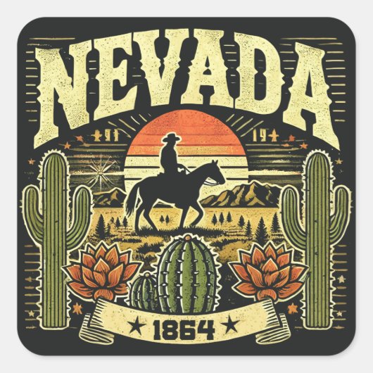 Nevada Vierkante Sticker (Voorkant)