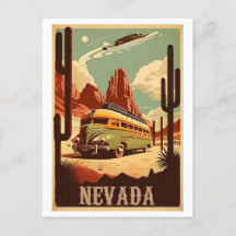 Nevada Vintage Travel Art Briefkaart