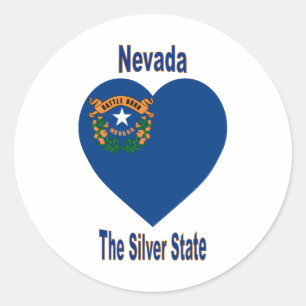 Nevada vlag hart ronde sticker