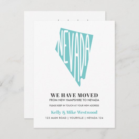 NEVADA We hebben New address New Home verplaatst Briefkaart (Voorkant / Achterkant)