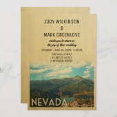 Nevada Wedding Invitation  midden-eeuw Kaart (Voorkant / Achterkant)