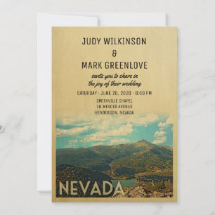 Nevada Wedding Invitation midden-eeuw Kaart
