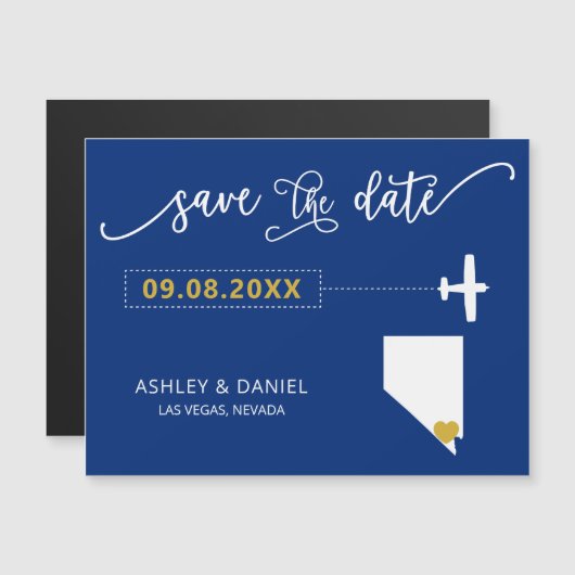 Nevada Wedding Save the Date Kaart, kaart (Voorkant / Achterkant)