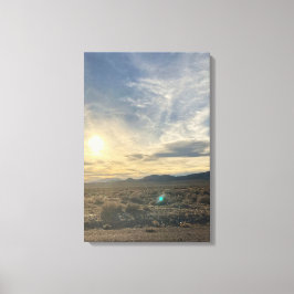 Nevada Woestijn Zonsondergang – Verticale Gouden L Canvas Afdruk