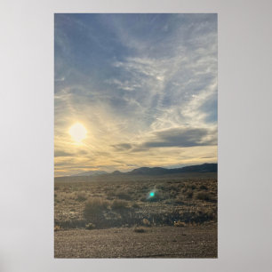 Nevada Woestijn Zonsondergang – Verticale Gouden L Poster