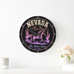 Nevada Zilveren Staat Paard Grote Klok
