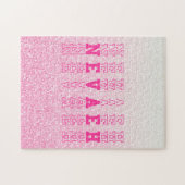 Nevaeh Cute Pink Custom Girly Name Legpuzzel (Horizontaal)