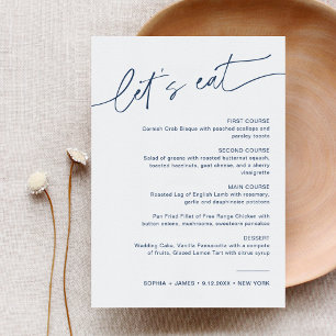 NEVE Marine Minimaliste Mariage Diner Carte Menu