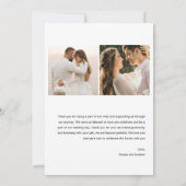 NEVE Navy Blue Moderne trouwfoto dank u kaart (Achterkant)