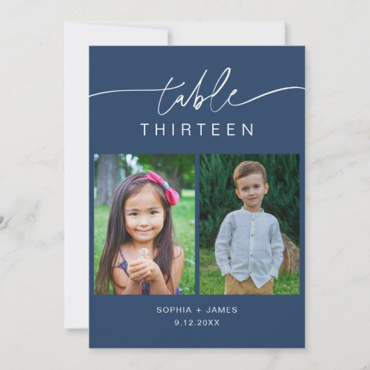 NEVE Navy Photos d'Enfance Carte Numéro de tableau (Devant)