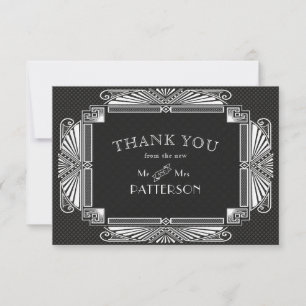  Neveau Wedding Black White Bedankkaart