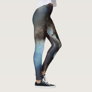 Nevel Orion Astronomie blauw bruin beige lucht ste Leggings