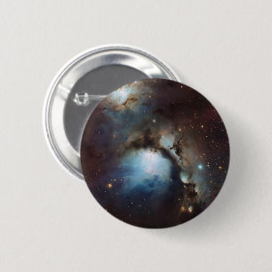Nevel Orion Astronomie blauw bruin beige lucht ste Ronde Button 5,7 Cm