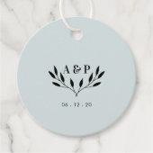 nevelblauw | Eenvoudige moderne bruiloft dank u Gi Bedankjes Labels (Voorkant)