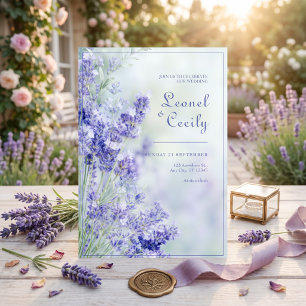 Nevelig Blauw Romantisch Lavendel Lijstje Kaart