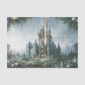 Nevelig Blauwe Kasteeltuin Decoupage Tissuepapier (Voorkant)