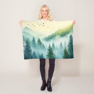 Nevelig bos fleece deken