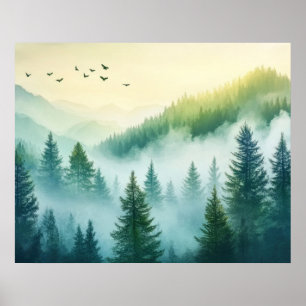 Nevelig bos poster