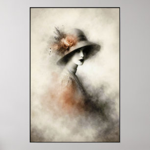 Nevelig Retro Portret van Elegantie Poster