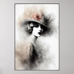 Nevelig Retro Portret van Elegantie Poster