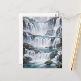 Nevelig Watervallandschap Briefkaart