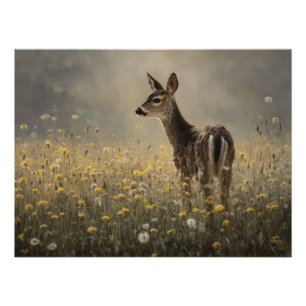 Nevelig Weiland Ree Natuurprint Perfect Poster