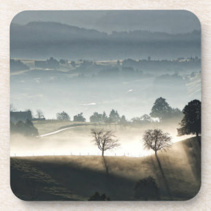Nevelig Zwitsers Landschap Bier Onderzetter
