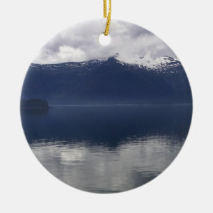Nevelige Alaskische Zee in tinten blauw Keramisch Ornament