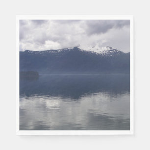Nevelige Alaskische Zee in tinten blauw Servet