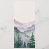 Nevelige Bergbos Bruiloft Menu (Achterkant)