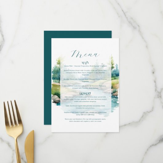 Nevelige Berghuwelijk Menu (Voorkant / Achterkant in situ)