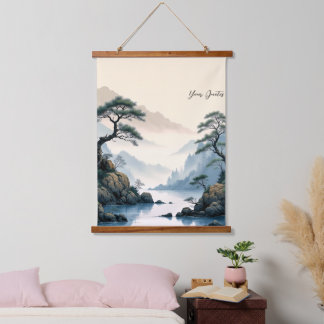 Nevelige bergstroom Chinese inktschildering Hangend Wandkleed