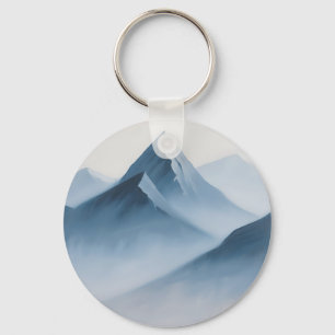 Nevelige Blauwe Bergtoppen Sleutelhanger