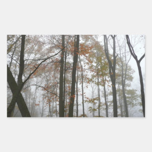 Nevelige herfst in Pennsylvania herfst natuur Rechthoekige Sticker