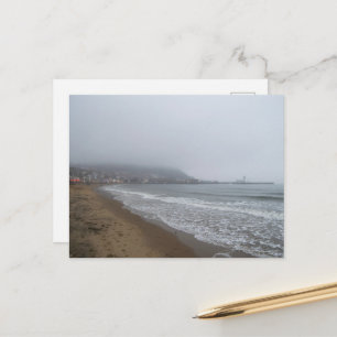 Nevelige ochtend op South Bay Beach, Scarborough Briefkaart