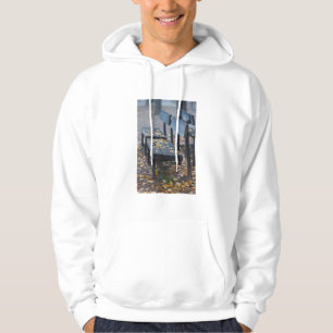 Nevelige ochtend parkbank, Duitsland Hoodie