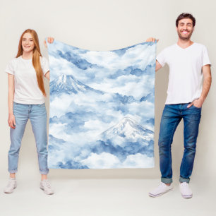 Nevelige Pieken – Waterverf Berglandschap (10) Fleece Deken