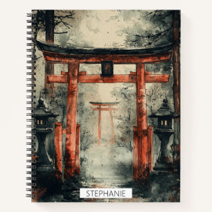 Nevelige Torii-pad Waterverf Notitieboek
