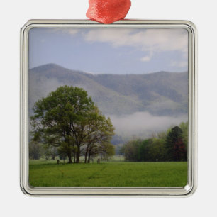 Nevelige weide en Rich Mountain, Cades Cove, Metalen Ornament