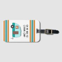 Neven Kamp Retro Camper Bagagelabel