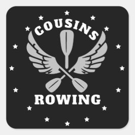 Neven Roeien Vierkante Sticker