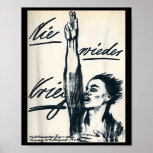 Never Again War beroemd gemaakt door Kathe Kollwi Poster