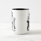 Never Better Skeleton Funny Retro Halloween Mug (Centre)
