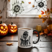 Never Better Skeleton Funny Retro Halloween Mug Mok