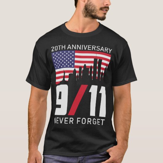 Never Forget 9 11 Anniversary T-shirt (Voorkant)