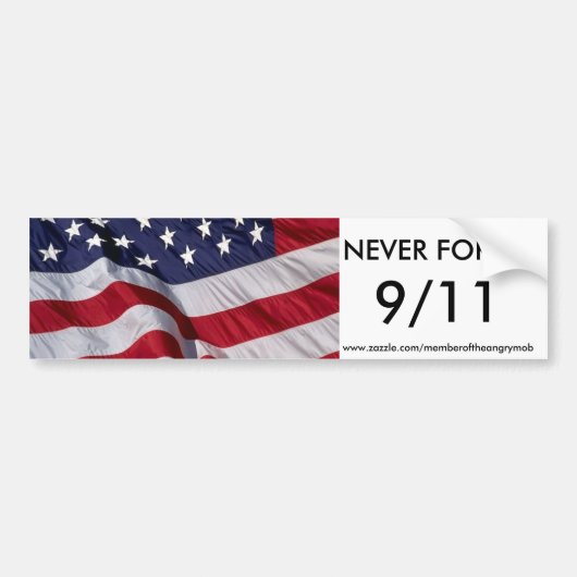 NEVER FORGET 9/11 bumpersticker (Voorkant)