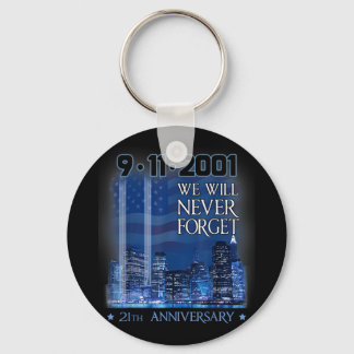 Never forget day memorial 21th verjaardag patriot sleutelhanger