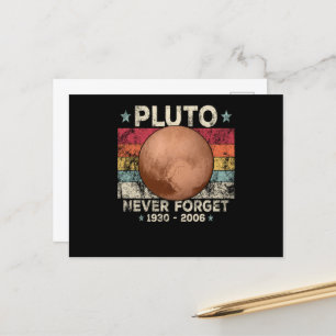 Never Forget Pluto Retro Space Science Briefkaart