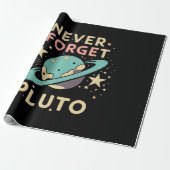 Never Forget Pluto Space Science Cadeaupapier (Uitgerold)