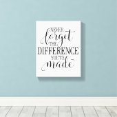 Never Forget the Difference You’ve Made Canvas Afdruk (Insitu (Houten vloer))